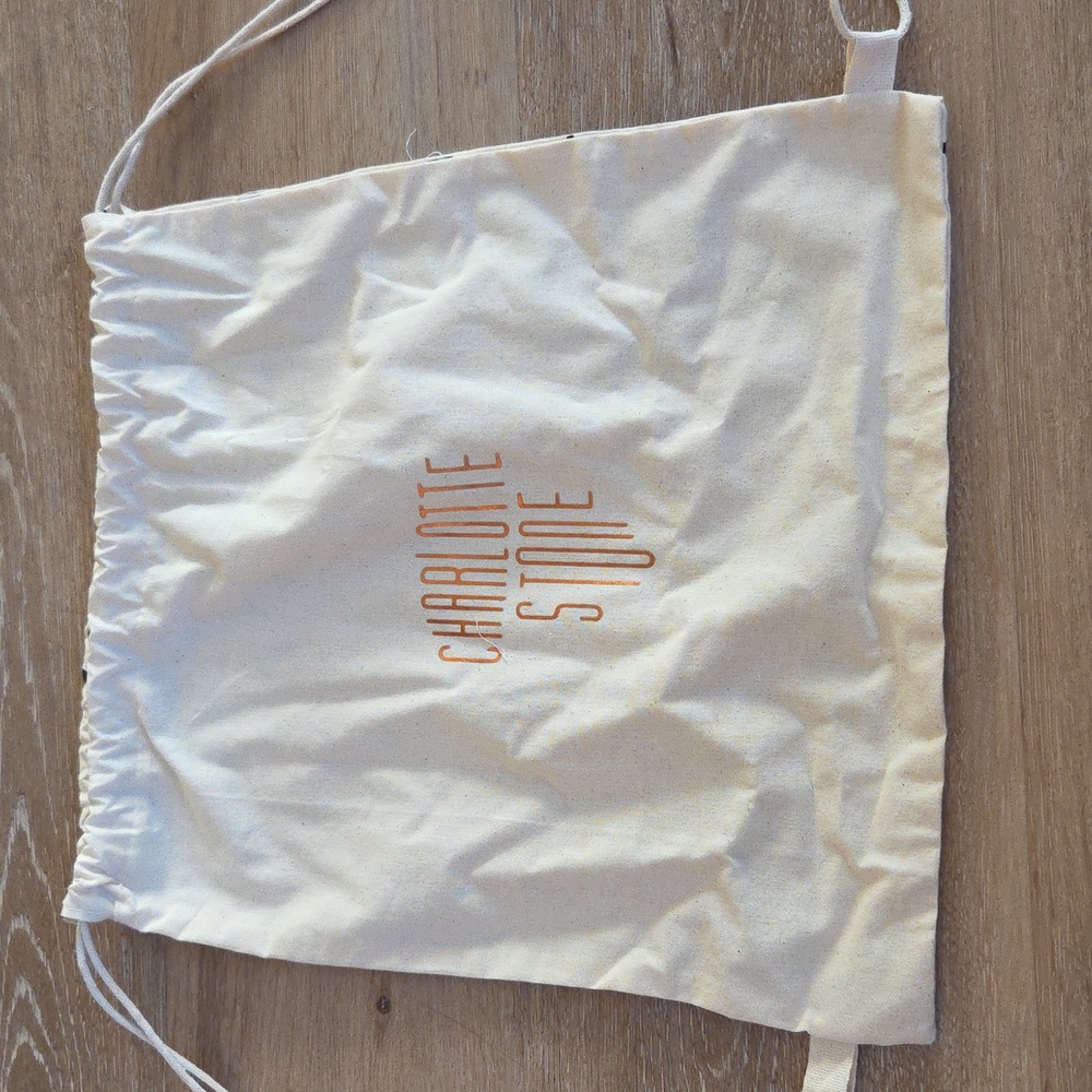 Charlotte Stone White Drawstring Tote Like New